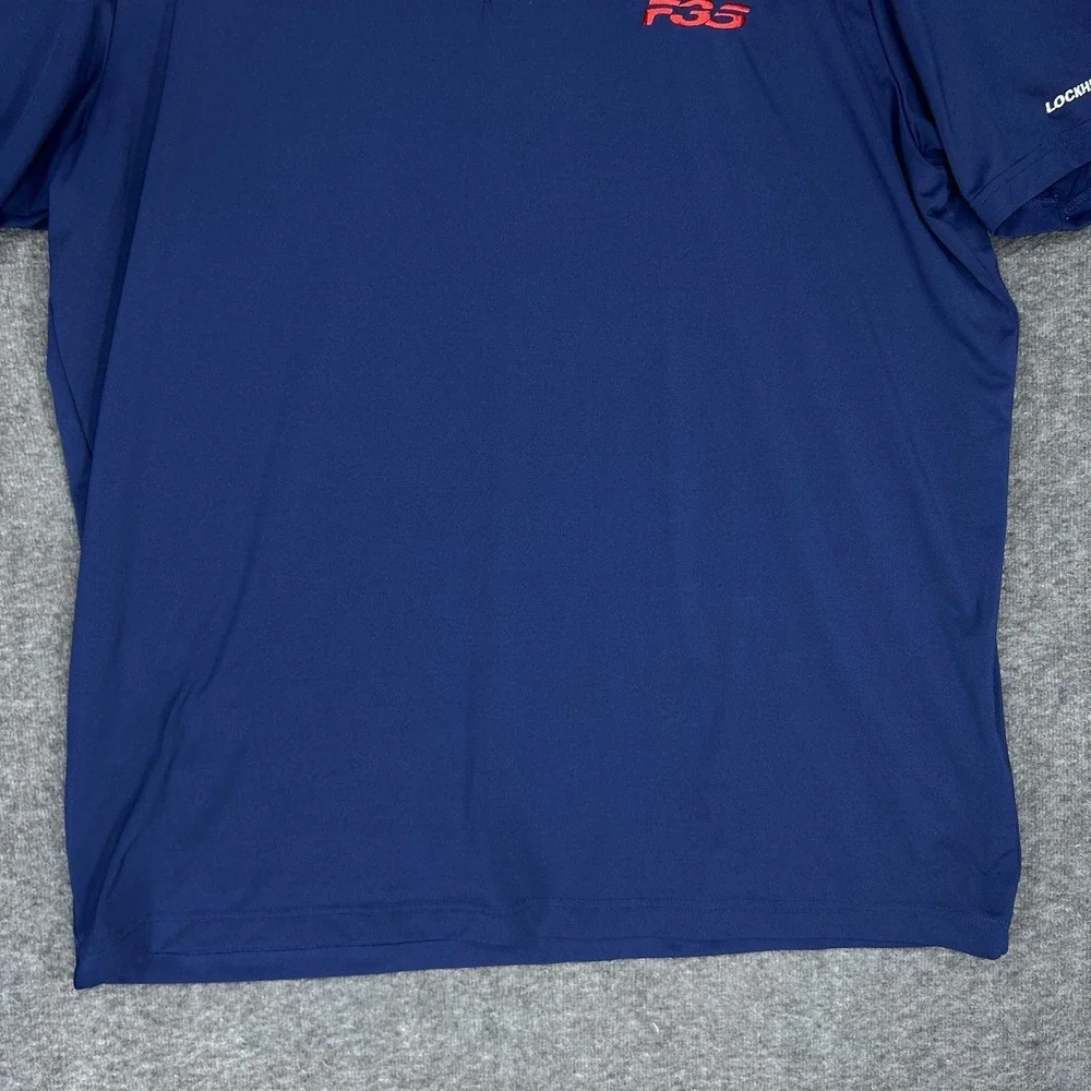 Lockheed Martin F-35 Polo Shirt Men's XL Blue Performance Short Sleeve Adidas